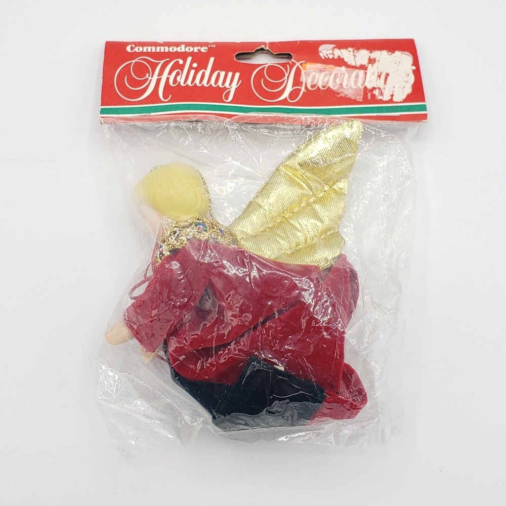 Commodore Holiday Christmas Ornament Angel Two‎ Tone Velvet Decoration